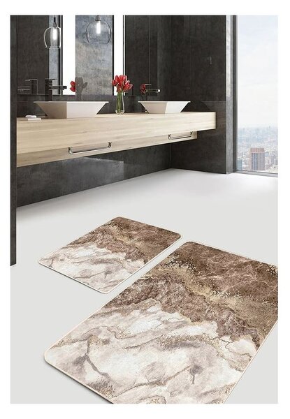 Barna fürdőszobai kilépő szett 2 db-os 60x100 cm – Mila Home