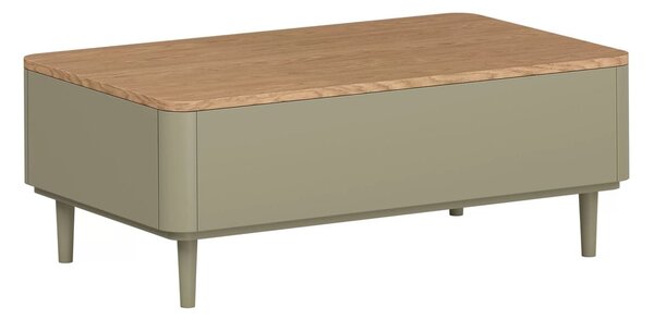 Amilio fiókos lábas dohányzóasztal 100 cm - eukaliptusz / baltic dune tölgy
