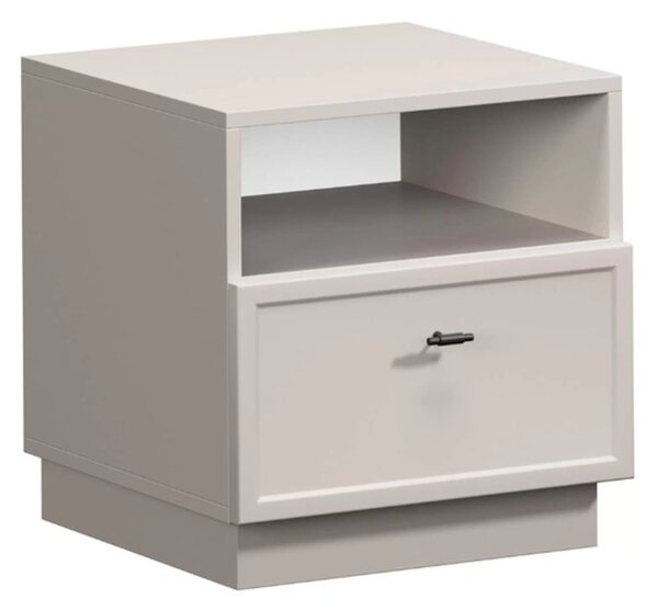 Lorini fiókos éjjeliszekrény 45 cm - kasmír / fekete T-bar fogantyúk