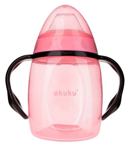 AKUKU Döntött bögre szilikon szájrésszel - rózsaszín, 280 ml