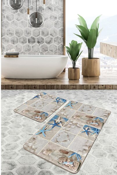 Bézs fürdőszobai kilépő szett 2 db-os 60x100 cm – Mila Home