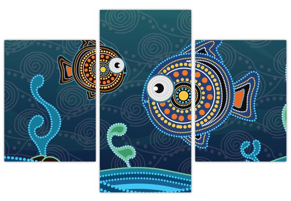 Kép - festett hal (90x60 cm)