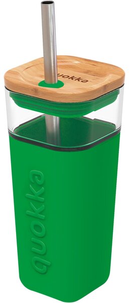 Quokka Liquid Cube Utazóbögre szívószállal, green