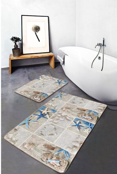 Bézs fürdőszobai kilépő szett 2 db-os 60x100 cm – Mila Home