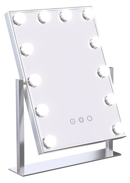 Hollywood tükör (HW-DC117-1) sminkes tükör ezüst 12x3W LED, asztali sminktükör