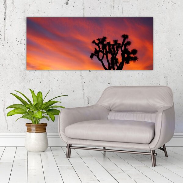 Naplemente egy fa sziluettje felett (120x50 cm)