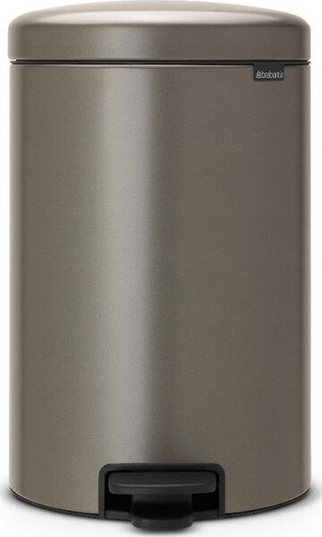 Brabantia NewIcon pedálos hulladékgyűjtő szagmentesen záródó Soft-Close fedél, műanyag tartály, 20L - Y méret, acél, platinaszürke - 114045