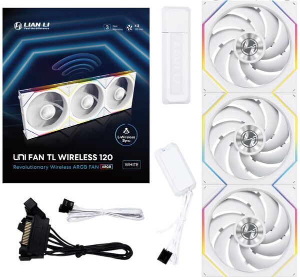 Lian Li UNI FAN TL 120 Wireless hűtő ventilátor 3db fehér (12TL1W3W)