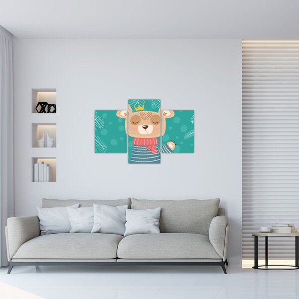 Kép - Integető mackó (90x60 cm)