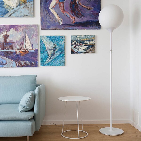Állólámpa Artemide, Castore, dimmable, Fehér, Nappali, Üveg, Dizájn