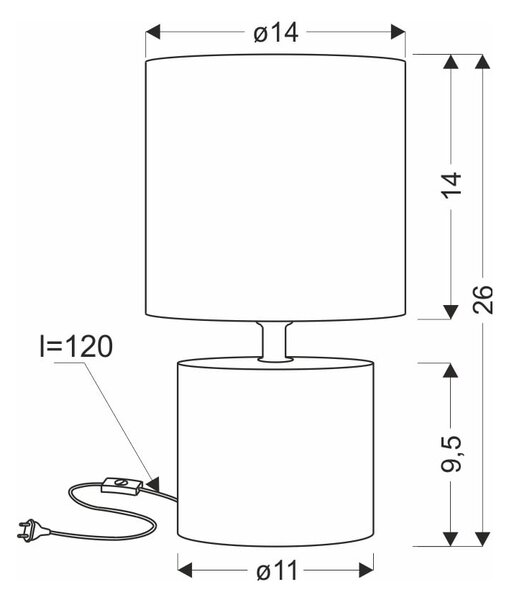 Bézs asztali lámpa textil búrával (magasság 26 cm) Dina – Candellux Lighting
