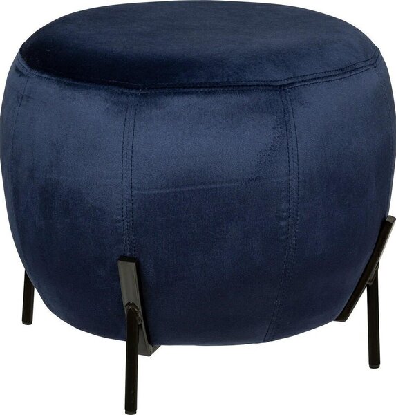 Puff De Terciopelo "calabaza" D44cm Azul