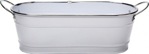 Jardinera Blanco Plata Metal Plateado (32,5 X 10,5 X 11 Cm) (32,5 X 10,5 X 11 Cm)