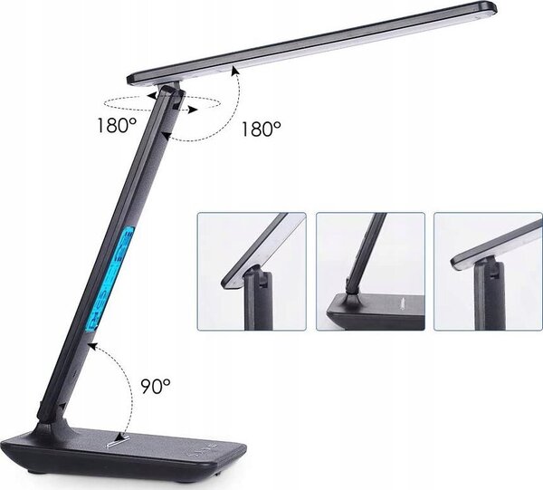 Lampka biurkowa Gotel K711N LAMPKA LED BIURKO ZEGAR TERMOMETR