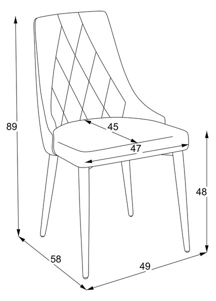 Design étkezőszék LYRA sötétszürke 4db