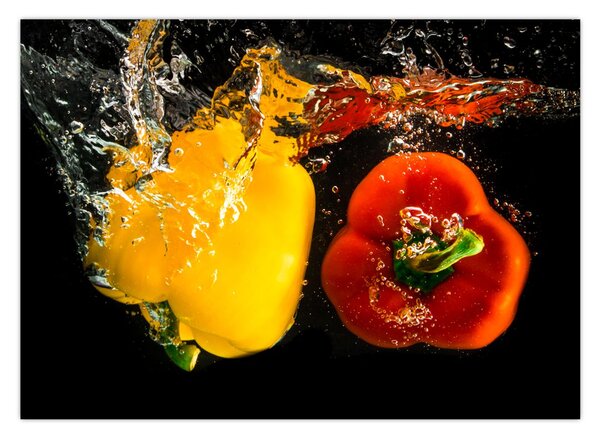 Kép - paprika a vízben (70x50 cm)
