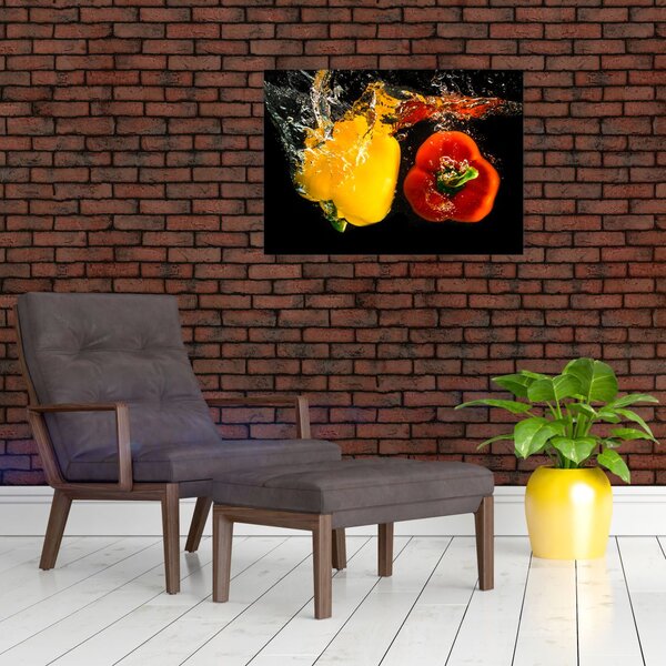 Kép - paprika a vízben (70x50 cm)