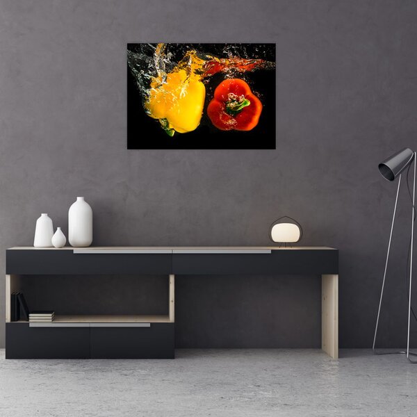 Kép - paprika a vízben (70x50 cm)