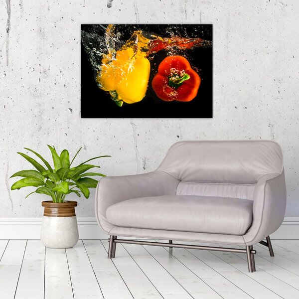 Kép - paprika a vízben (70x50 cm)