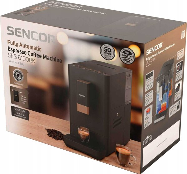 Kávéfőző 4 Teljesen Automata Programmal Sencor SES 6100BK 1350W