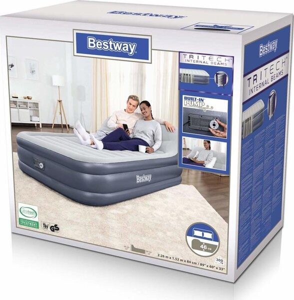 Bestway 67923 légmatrac Kétszemélyes matrac Kék, Szürke Uniszex