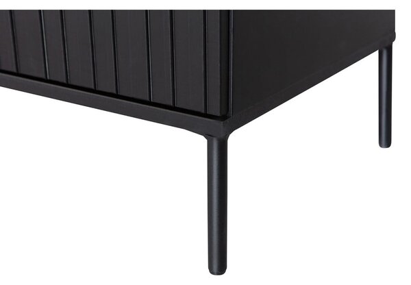 Fekete borovi fenyő TV-állvány 150x56x44 cm Gravure – WOOOD