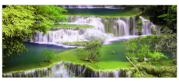 Kép - Huay Mae Khamin vízesések, Kanchanaburi, Thaiföld (120x50 cm)