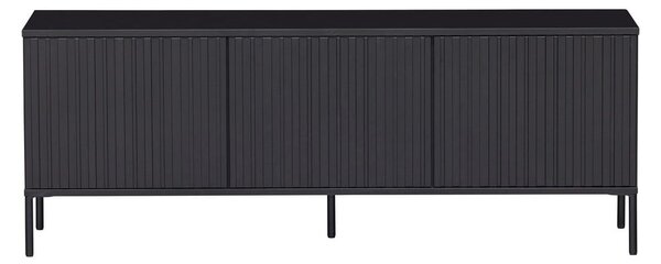 Fekete borovi fenyő TV-állvány 150x56x44 cm Gravure – WOOOD