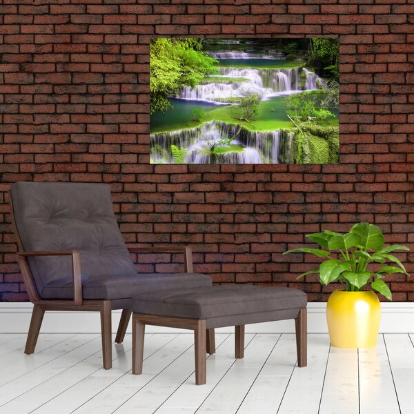 Kép - Huay Mae Khamin vízesések, Kanchanaburi, Thaiföld (90x60 cm)