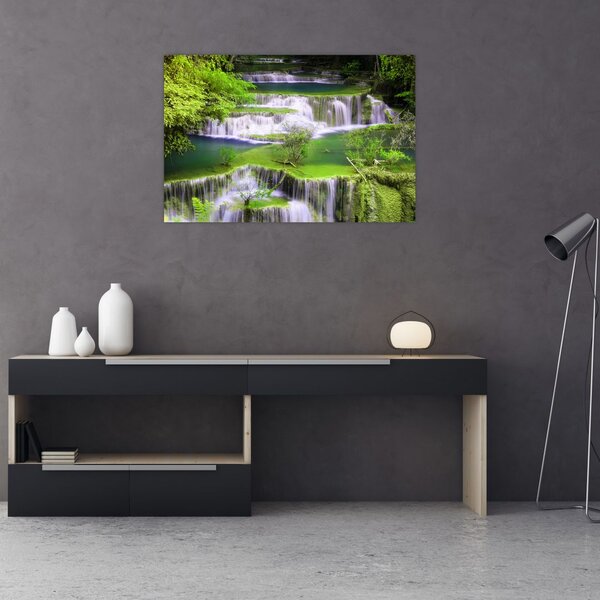 Kép - Huay Mae Khamin vízesések, Kanchanaburi, Thaiföld (90x60 cm)
