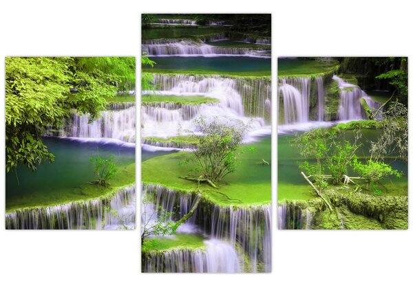 Kép - Huay Mae Khamin vízesések, Kanchanaburi, Thaiföld (90x60 cm)