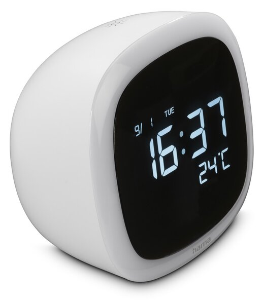 Hama 185862 Bora Bora Digitális Asztali Ébresztő óra Ø 8,5cm - Fehér / Fekete