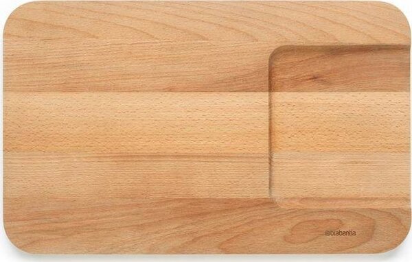 Brabantia Profile Slice & Dice bükkfa vágódeszka zöldségek aprításához, speciális átöntő rész, védő olajbevonattal, 400x250mm - 260742