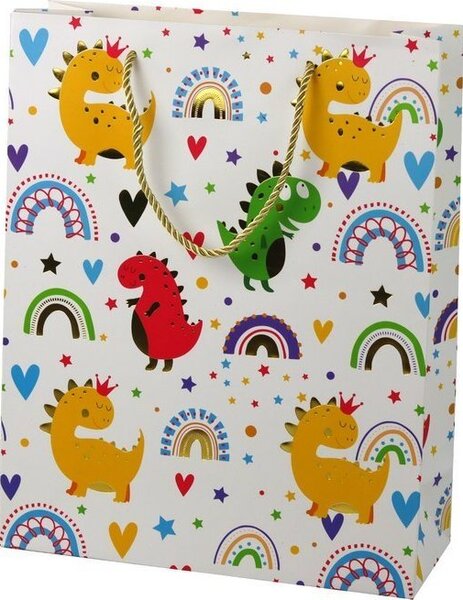Dinoszaurusz Motívummal Díszített Ajándéktáska 32x26x10 cm 16744