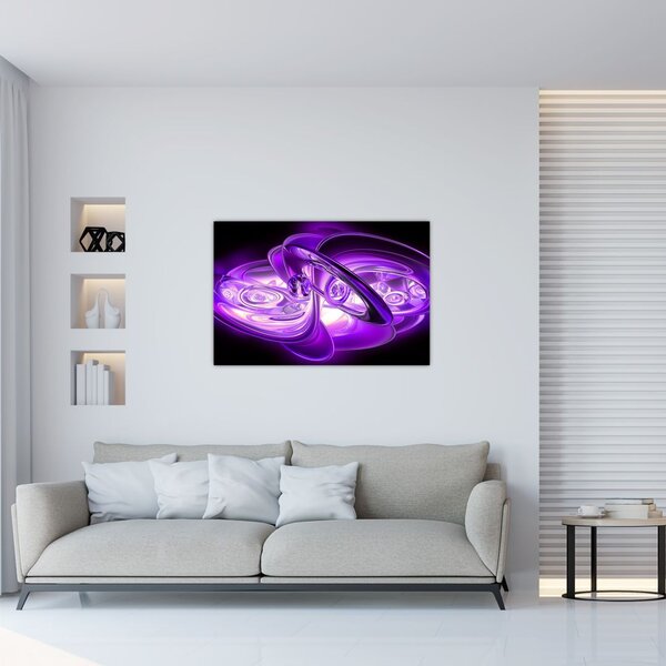 Lila fraktálos kép (90x60 cm)