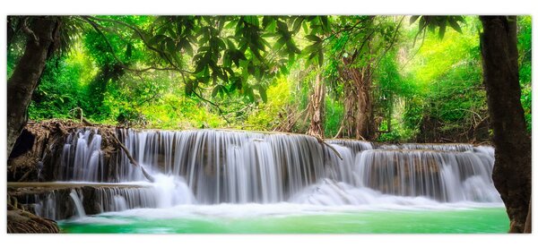 Kép egy vízesésről Kanchanaburiban, Thaiföldön (120x50 cm)