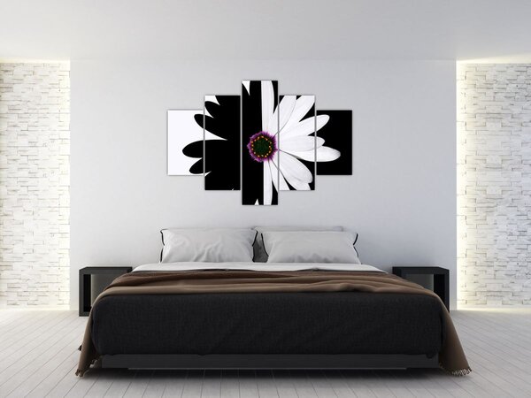 Egy fekete-fehér virág képe (150x105 cm)