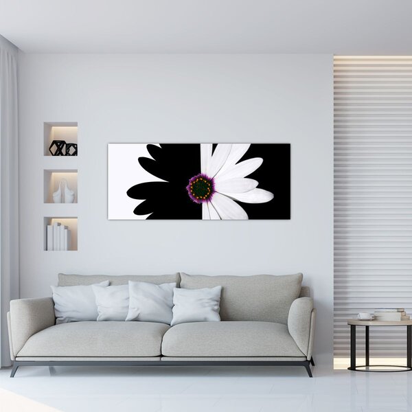 Egy fekete-fehér virág képe (120x50 cm)