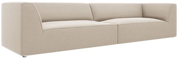 Bézs bársony négyszemélyes kanapé MICADONI Ruby 302 cm