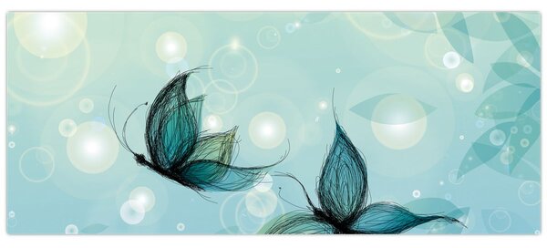 Kép - kék pillangók (120x50 cm)