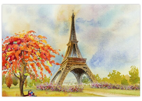 Festett kép az Eiffel-torony (90x60 cm)