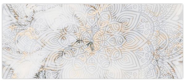Egy fehér mandala képe (120x50 cm)