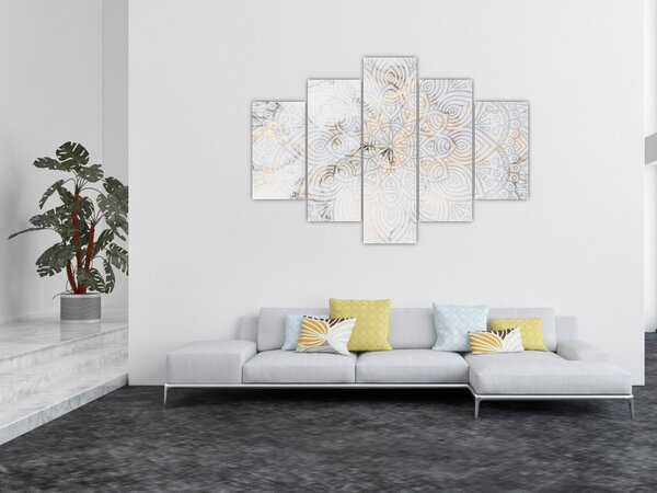 Egy fehér mandala képe (150x105 cm)