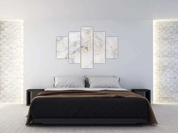 Egy fehér mandala képe (150x105 cm)