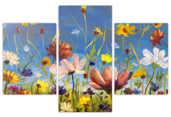 Festett kép egy virágzó rét (90x60 cm)