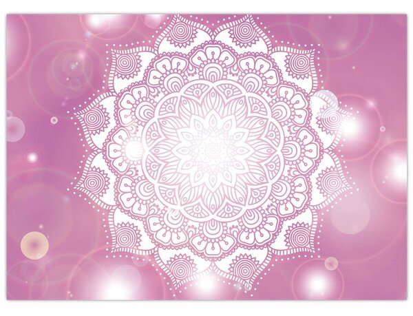 Egy mandala képe rózsaszín háttérrel (70x50 cm)