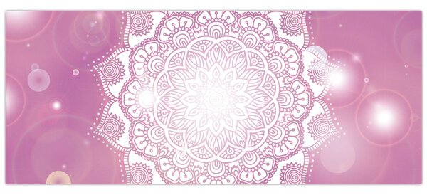 Egy mandala képe rózsaszín háttérrel (120x50 cm)