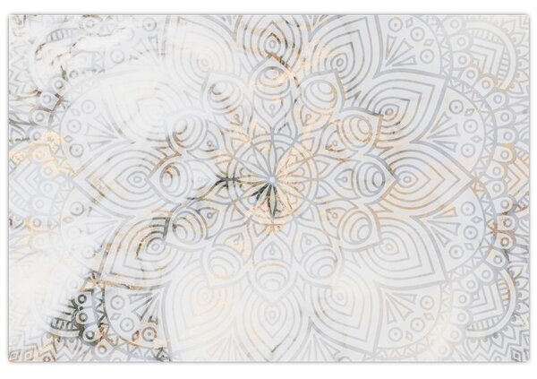 Egy fehér mandala képe (90x60 cm)