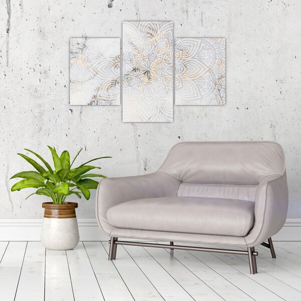 Egy fehér mandala képe (90x60 cm)