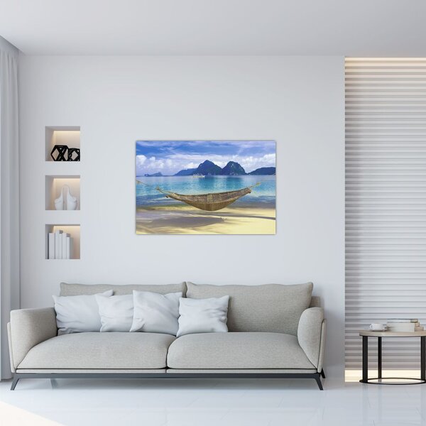 Kép - Egy függőágy képe a tengerparton 2 (90x60 cm)